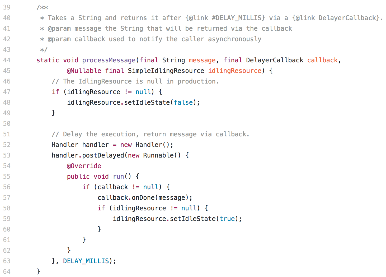 MessageDelayer.java processMessage() method