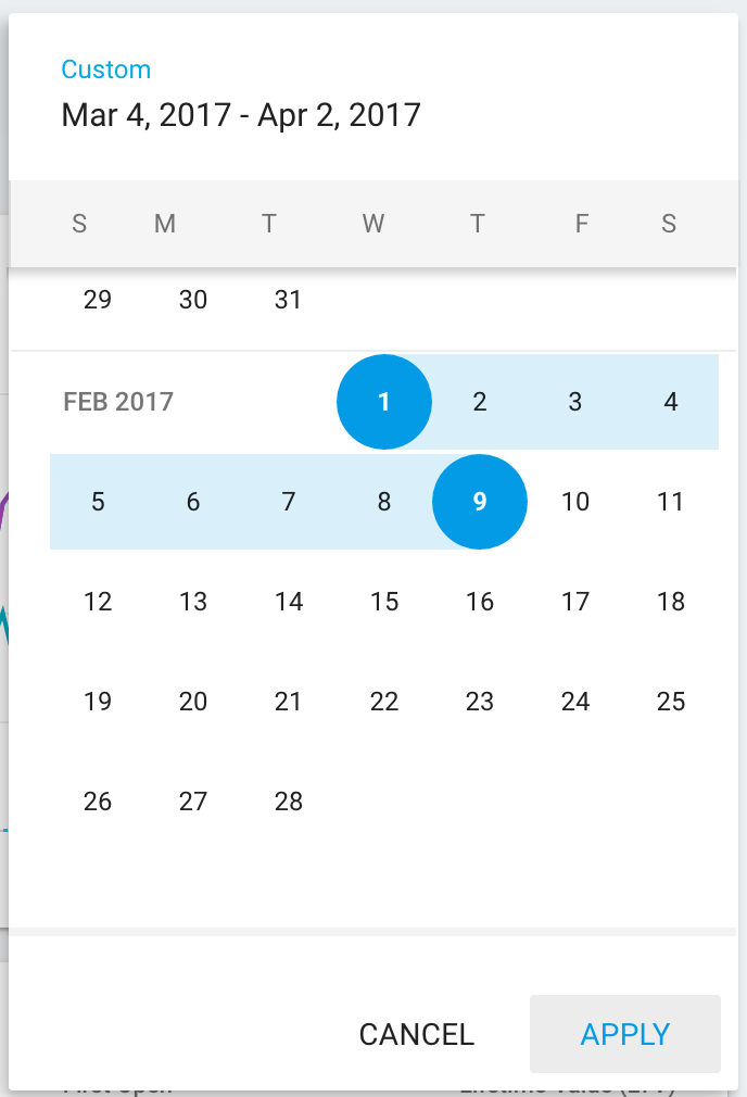 Hit "Apply" in order to save the selected date range. If you don't see "Apply", you may need to zoom out on your browser.