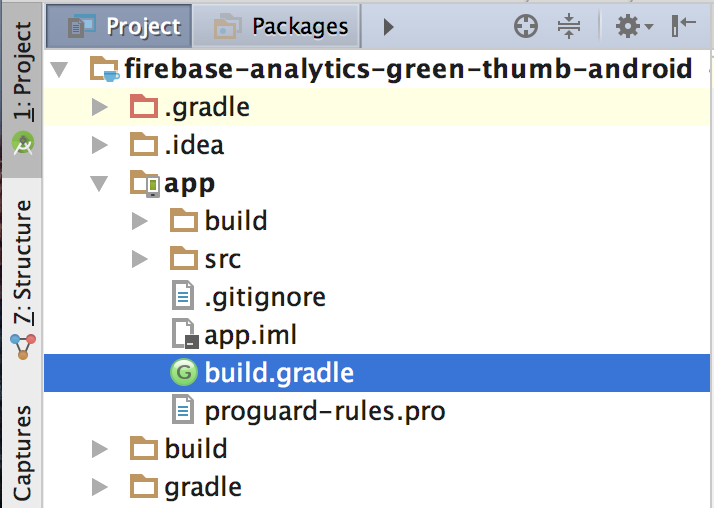 Navigate to the app-level build.gradle file (high-lighted). Make sure it's not the project-level one. 