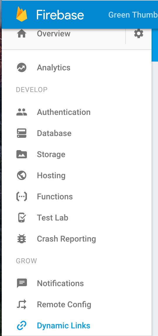 Select the Green Thumb Project > Select Dynamic Links from the bottom of the left-hand side menu
