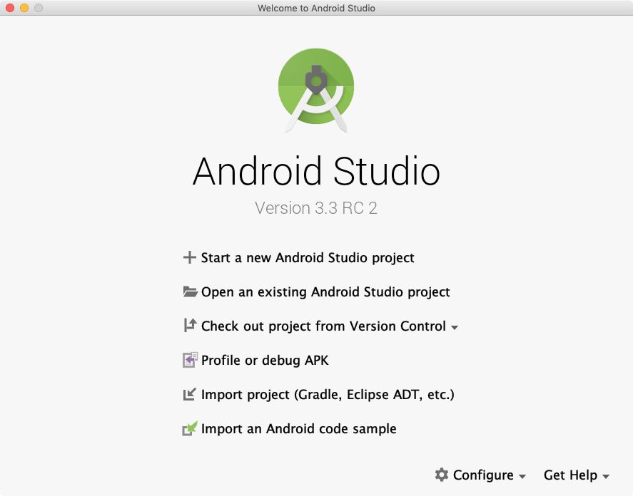 [Welcome to Android Studio]
