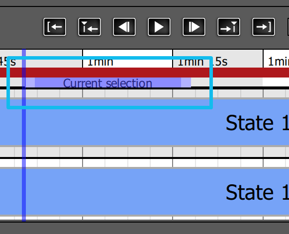 Set the current selection range in the timeline.