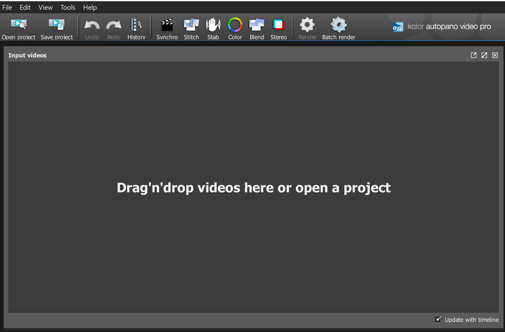 Drag and drop your raw footage from each camera into Autopano Video.