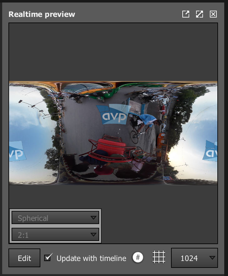 The realtime preview window allows you to preview the results of your stitch.