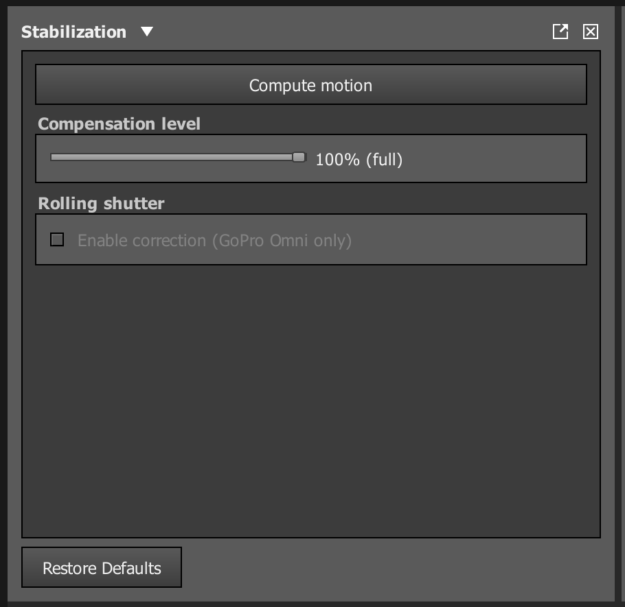 Once your horizon is adjusted, just click Compute motion