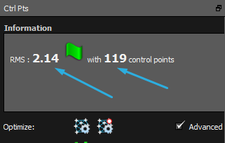 You want a low RMS value with lots of control points.